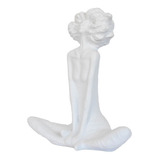 Escultura Estatueta Mulher Branca Alice 34 Cm