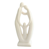 Escultura Família Estátua Pai Mãe Filho Decoração Luxo 16 Cm