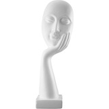 Escultura Ldf Estatueta Réplica Tridimensional De Rosto - Branco