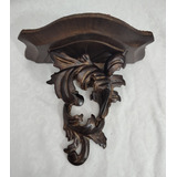 Escultura Peanha Rococó Em Madeira 14 Cm Alt. Acobreada 