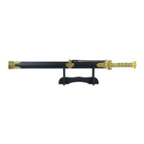 Espada Chinesa Decorativa Preta E Dourada 65cm