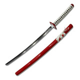 Espada Decorativa Katana Japonesa Vermelha Bca Samurai 102cm