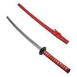 Espada Katana Samurai Vermelha Pintura Laqueada Com Suporte