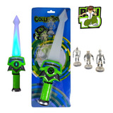 Espada Luminosa Musical Ben 10 + 3 Aliens Omnitrix