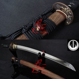 Espada Média Samurai Wakizashi Afiada Tradicional Com Corte