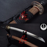 Espada Samurai Curta Wakizashi Aço 1095 Com Corte Forjado