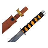 Espada Samurai Katana 70cm Com Fio Corte + Bainha Couro Zoro