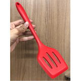 Espatula Chapeiro De Silicone Vazada Fritura Vermelha 29cm