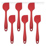 Espatula De Silicone Linha Emilar Reforçada 28 Cm 6 Un Cor Vermelho