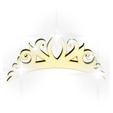 Espelhado Acrílico Decorativo Tiara De Princesa Dourado