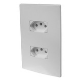 Espelho 4x2 Com Tomada Dupla 20a Monobloco Bivolt I9 Ilumi 94121 Branco