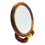 Espelho De Mesa Médio Dupla Face Dobrável Com Aumento Cor Da Moldura Marrom-escuro