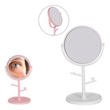 Espelho De Mesa Redondo Dupla Face Acrilico 31 Cm Maquiagem