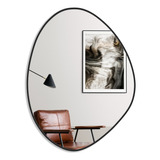Espelho Decorativo Orgânico 60x40 Couro + Suporte