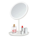 Espelho Led Emoldurado Maquiagem Mesa Circular Usb