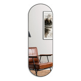 Espelho Ovalada De Parede Mirror Store Oval 150x50 Do 150cm X 50cm Quadro Preto