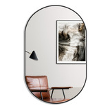 Espelho Ovalada De Parede Mirror Store Oval Do 80cm X 50cm Quadro Preto