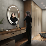 Espelho Premium 80cm Com Led Redondo Banheiro Decoração Luxo
