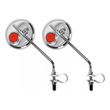 Espelho Retrovisor Bike Com 2pçs Redondo Cromado C/refleto