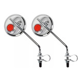 Espelho Retrovisor Bike Com 2pçs Redondo Cromado C/refleto