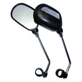 Espelho Retrovisor Retangular Refletor C/haste Preto