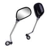 Espelhos Retrovisor Bike Guidão Retangular Jy-102 Preto Par