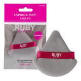 Esponja Puff Veludo Triangular Gota Ruby Kisses Cor Cinza