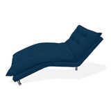 Espreguiçadeira Chaise P/ Sala De Estar Diva Azul Marinho
