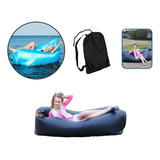Espreguiçadeira Inflável Sofá De Ar Camping Praia Piscina Cor Preto