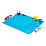 Estação De Trabalho Manta Azul Magnética Antiestática Silicone P/ Manutenção Bancada 320x230mm