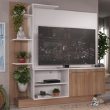 Estante Com Painel Tv 55 E 2 Portas Denver Multimóveis Argila/branco