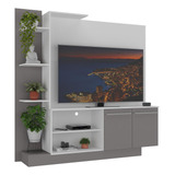 Estante Com Painel Tv 55 E 2 Portas Denver Multimóveis Branco/ Lacca Fumê