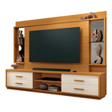 Estante Home Teather Para Tv Leni Cedro Off White Edn Móveis