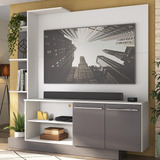 Estante Home Theater Com Suporte P/tv Até 55'' Denver Multimóveis Branco/lacca Fumê