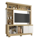 Estante Home Theater Mali Nature Off White Móveis Leão Cor Nature/off White