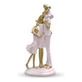 Estatueta Família Com Duas Filhas Luxo Laços Eternos