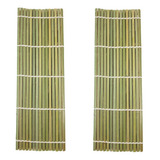 Esteira Sushi Mat Sudare Bambu Formato Quadrado Kit 2un