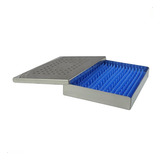 Estojo Aço Inox Autoclavavel 19x13,5x2,5cm C/manta Azul