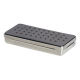 Estojo Aço Inox Perfurado 20x9x3cm Cirúrgico Esterilização