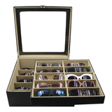 Estojo Caixa Para Organizar 20 Óculos Interno Aveludado