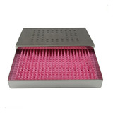 Estojo Cirurgico Inox Autoclavavel 19x13x2,5 Cm C/manta Rosa