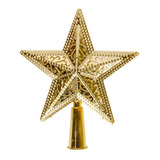 Estrela Vazada Ponteira Para Árvore De Natal Metalizado 15cm Cor Dourado