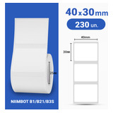 Etiqueta 40x30mm Branca (230un) Niimbot B1/b21/b3s