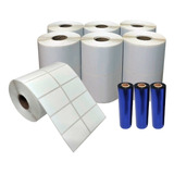 Etiqueta 50x30 2 Colunas Bopp - 6 Rolos + 3 Ribbon Resina