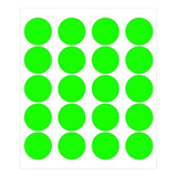 Etiqueta Adesiva Bolinha Verde Fluorescente 1,0cm Roloc/1000