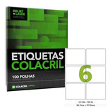Etiqueta Colacril Cc184 (84,7x101,6) - Cx C/ 100 Folhas Cor Branco