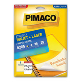 Etiqueta Pimaco 6285 Carta 1 Por Folha Inkjet+laser Branca 