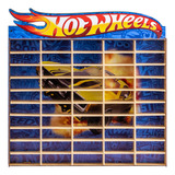 Expositor Porta Carrinhos Hotwheels Adesivado Azul Estante