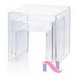 Expositor Vitrine Sikin Acrilico Plataforma Vitrine Loja Kit 3 Peças Ps Cor Cristal