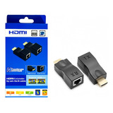 Extender Hdmi 4k 3d 1.4 30m Para Rj45 Sobre Cat 5e/6 Rede 